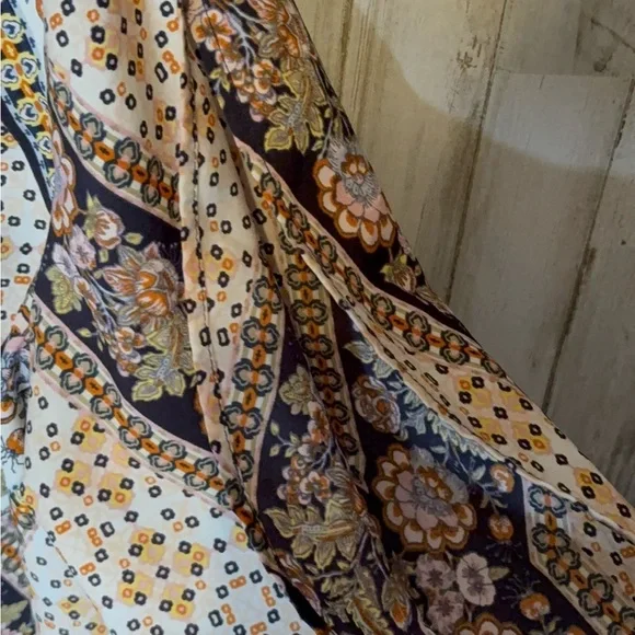 Bebop Knotted sleeves shoulder Beige Pink + Floral Flower Dress Size 3X - Picture 6 of 16